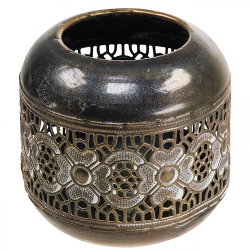 Floristik24 Lanterne metal fyrfadsstage vintage blomster Ø12,5cm