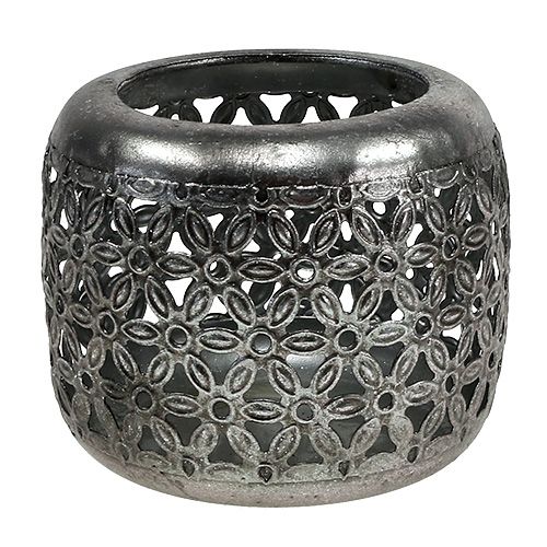 Floristik24 Lanterne sølv Ø11,5cm H9,5cm 1p