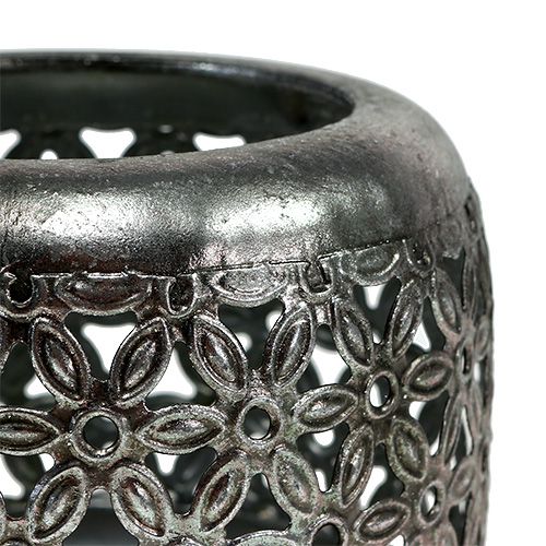 Floristik24 Lanterne sølv Ø11,5cm H9,5cm 1p