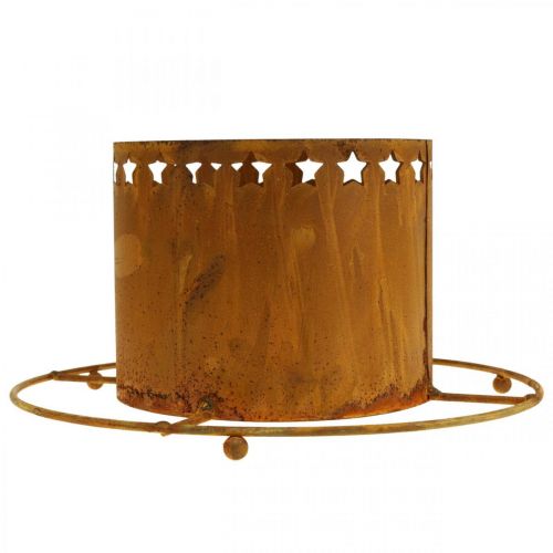 Artikel Lanterne med stjerner, advent, kranseholder af metal, juledekoration patina Ø25cm