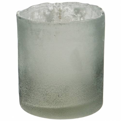 Glas lanterne grå frostet Ø8,5cm H9,5cm