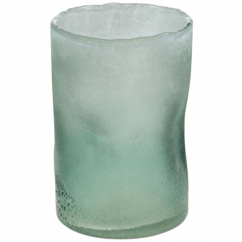 Floristik24 Glas lanterne grøn frostet Ø10cm H15cm