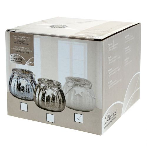 Floristik24 Hvid lanterne med LED-lys Ø11cm H10cm