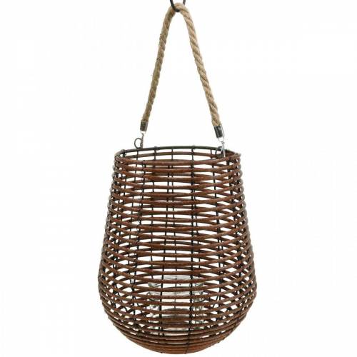 Artikel Stearinlys i kurv, lanterne med hank, stearinlys dekoration, kurv lanterne Ø24cm H34cm