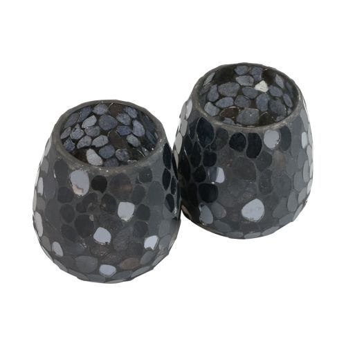 Lanterne julelysestage sort Ø10cm 2stk