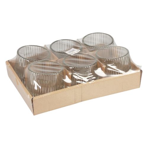 Artikel Fyrfadsstage glaslanterner klar H7,5cm Ø8cm 6 stk