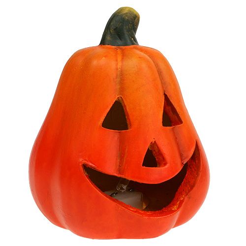 Floristik24 Lanterne græskar med LED orange 10 cm 4stk