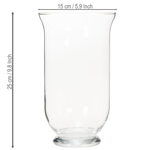 Artikel Glaslysestage/vase til stemningsfuld indretning med klassisk elegance, 25 cm