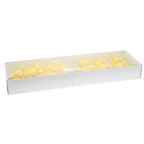 Floristik24 Mini vindmølle med prikker gul Ø8cm 12stk