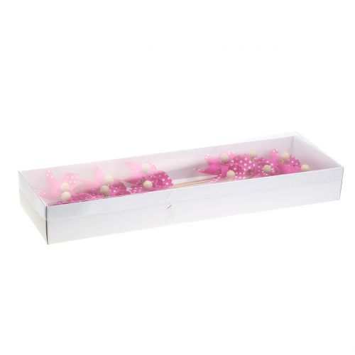 Floristik24 Dekorativ vindmølle med prikker pink Ø8cm 12p