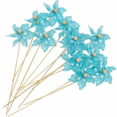 Floristik24 Vindmølle pinwheelbier turkis Ø8,5cm sommerdekoration have 12stk