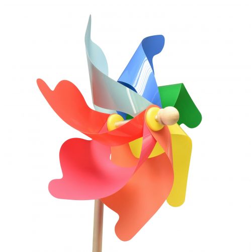 Artikel Pinwheel dekoration vindmølle på pind sommerdekoration Ø30,5cm H74cm