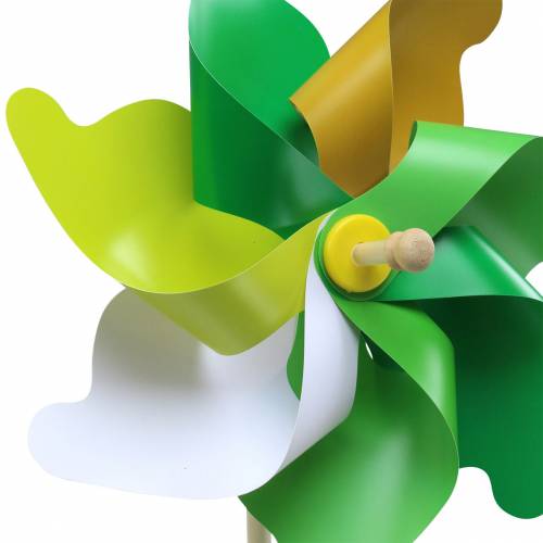 Artikel Chic vindmølle på stangen grøn guld hvid Ø30cm