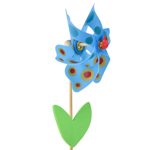 Floristik24 Pinwheel mariehøne på blomstervindmølle Ø8,5cm H28cm 6stk