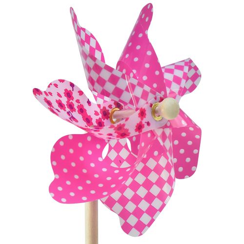 Artikel Pinwheel Pink Gul Grøn Vindmølle Altan Dekoration Ø15cm 3stk