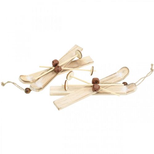 Floristik24 Vinterdeco ski Juletræspynt skipar træ H17cm 4stk