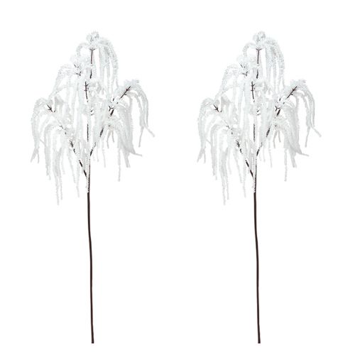 Floristik24 Pyntegren grædepil vinterdekoration hvid glitter 82cm 2stk