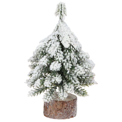 Floristik24 Vinterpynt juletræ i grøn hvid Ø7cm H14cm 4stk
