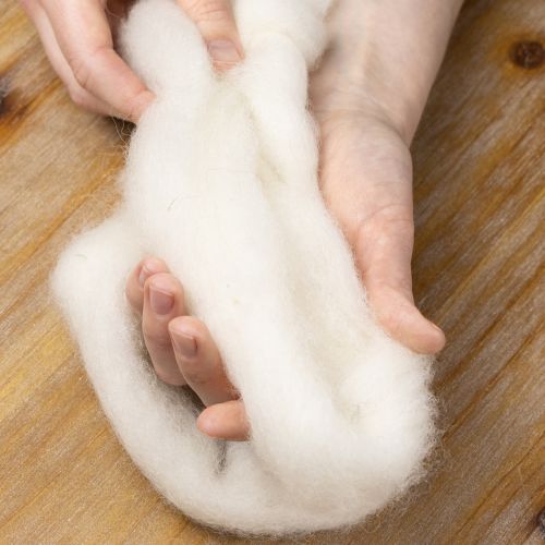 Artikel Uldsnor, hvidt uldbånd, 2m, dekorativ uld til kreative og indpakningsartikler