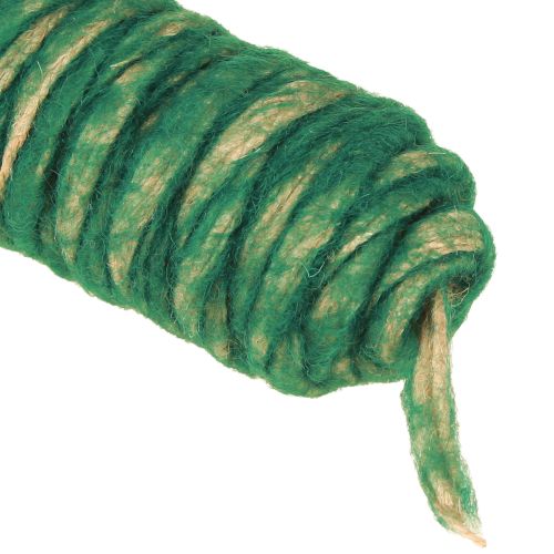 Artikel Uldsnor grøn vintage wicking tråd naturlig uld jute 30m