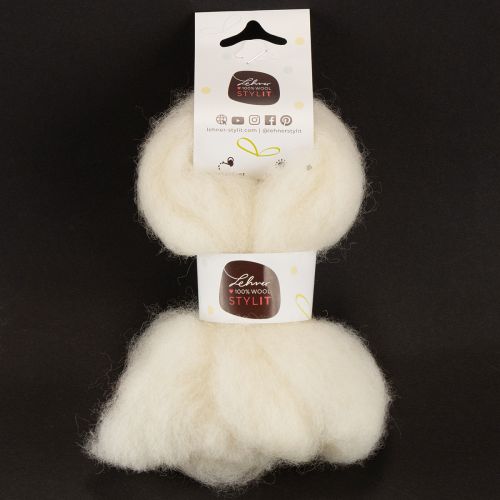 Artikel Hvidt uldbånd, 2 m, dekorativ uld til kreative og indpakningsartikler