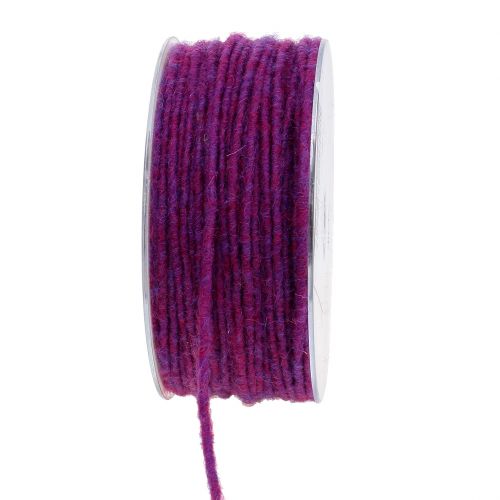 Floristik24 Uldsnor lilla 3mm 100m