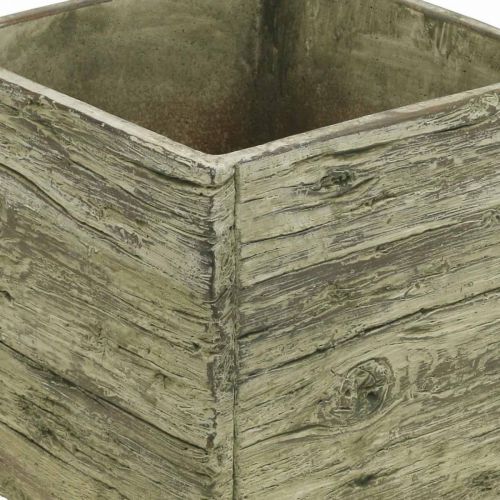 Floristik24 Urtepotte firkantet 18x18cm betonkasse trælook