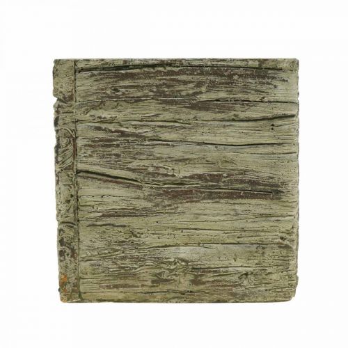Floristik24 Plantepotte firkantet 9,5x9,5cm betonplanter træ look