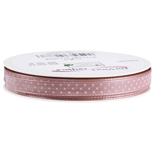 Artikel Gavebånd prikket pyntebånd gammel pink 10mm 25m