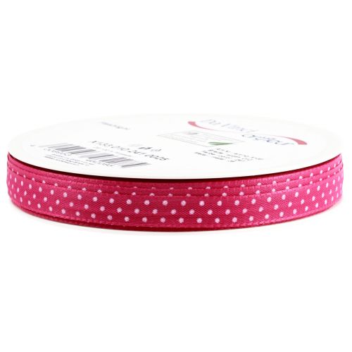 Artikel Gavebånd prikket pyntebånd pink 10mm 25m