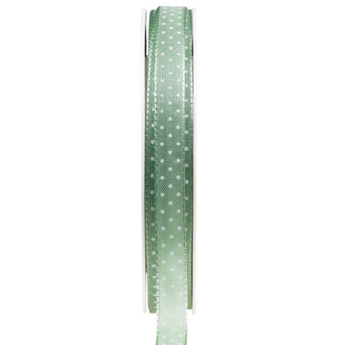 Floristik24 Gavebånd prikket pyntebånd grøn mint 10mm 25m