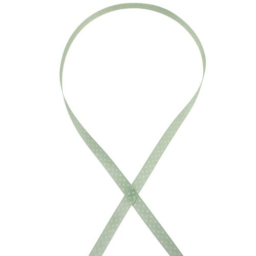 Artikel Gavebånd prikket pyntebånd grøn mint 10mm 25m