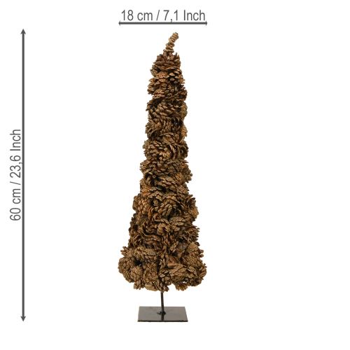 Artikel Juletræ med koglebord, kogletræ, naturligt, 16×60 cm