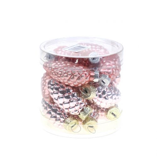 Artikel Keglemix lavet af glasrosa 5cm 14 stk