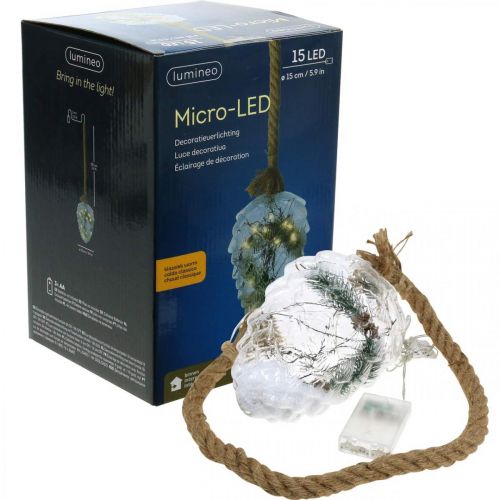 Floristik24 Keglebelyst juledekoration LED lys Timer H21cm