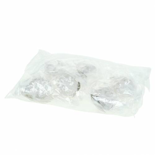 Floristik24 Juletræspynt kogler hvid glitter 9cm x 4,5cm 6stk
