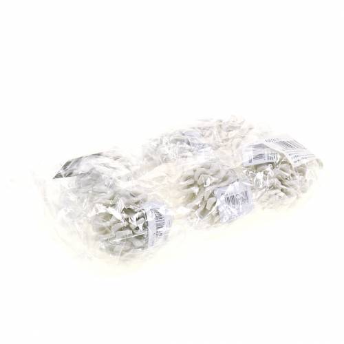 Floristik24 Juletræspynt kogler hvid glitter 9cm 6stk