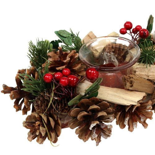 Floristik24 Julelys arrangement natur 45cm