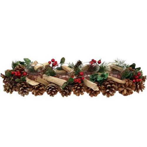 Floristik24 Julelys arrangement natur 45cm