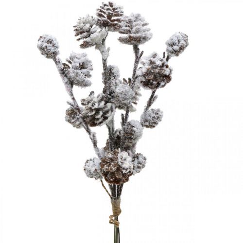 Artikel Julegrene keglegren sneklædt 30cm 5 stk i bundt