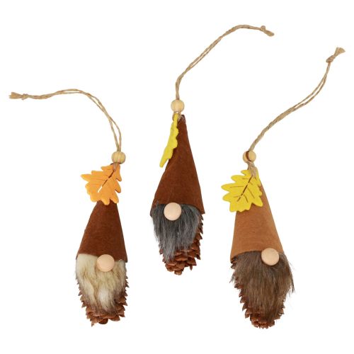 Kegle nisse vedhæng nisse dekoration efterårs nisse H10cm 6 stk