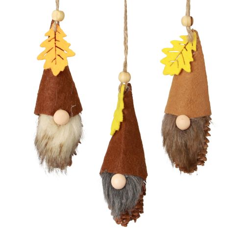 Artikel Kegle nisse vedhæng nisse dekoration efterårs nisse H10cm 6 stk