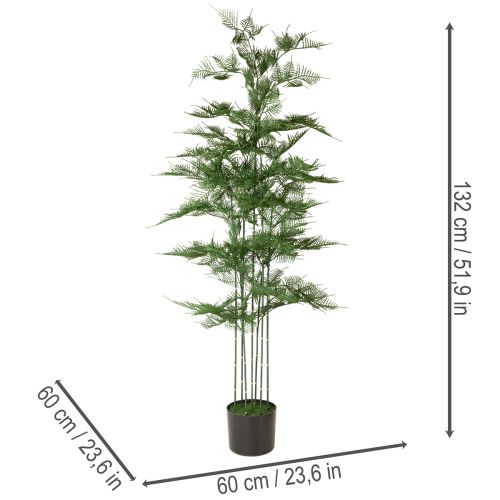 Kunstigt bambustræ, grønt, 132 cm, stueplante | Floristik24.dk
