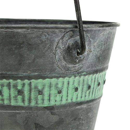 Floristik24 Zinkspand med grøn Ø15cm H12cm