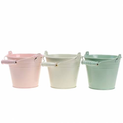 Floristik24 Zink spand sortiment pastelfarver Ø12cm H10cm 8stk