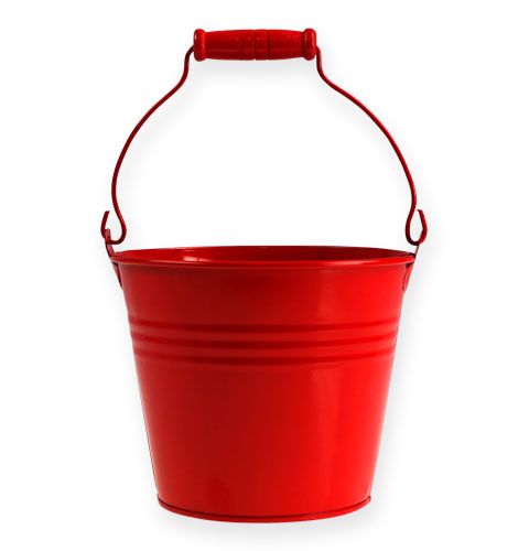 Floristik24 Dekorative zink spande rød Ø14, H12cm 6stk