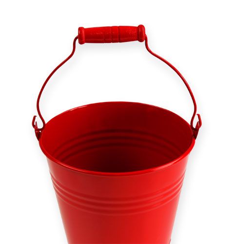 Floristik24 Dekorative zink spande rød Ø14, H12cm 6stk