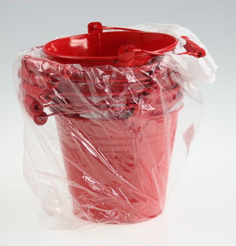 Floristik24 Dekorative zink spande rød Ø14, H12cm 6stk