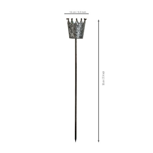 Dekorativ krone i antikt look til blomsterbed eller urtepotte, 95 cm | Floristik24.dk