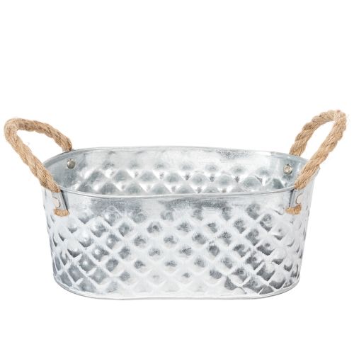 Oval zinkskål 23 cm x 12 cm H10,5 cm købe | Floristik24.dk